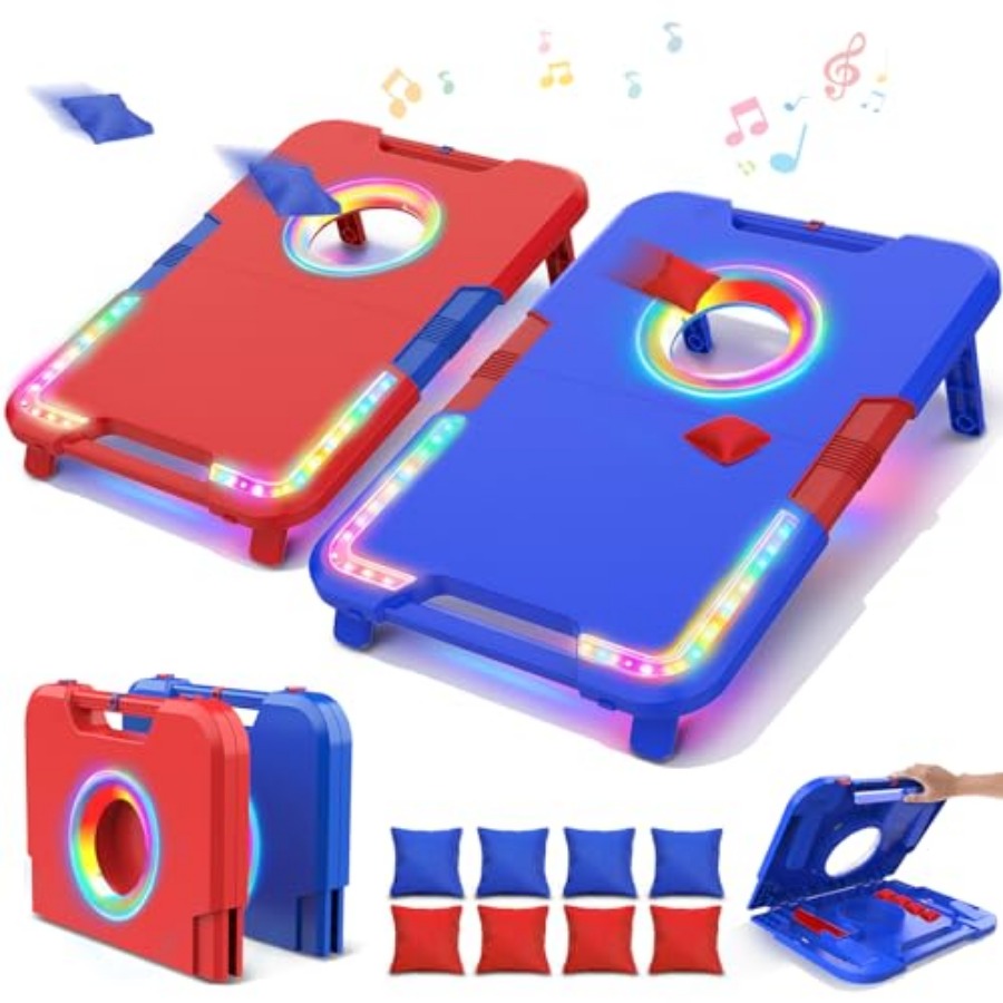 Cornhole Board Set - Portable Cornhole Board Set with LED