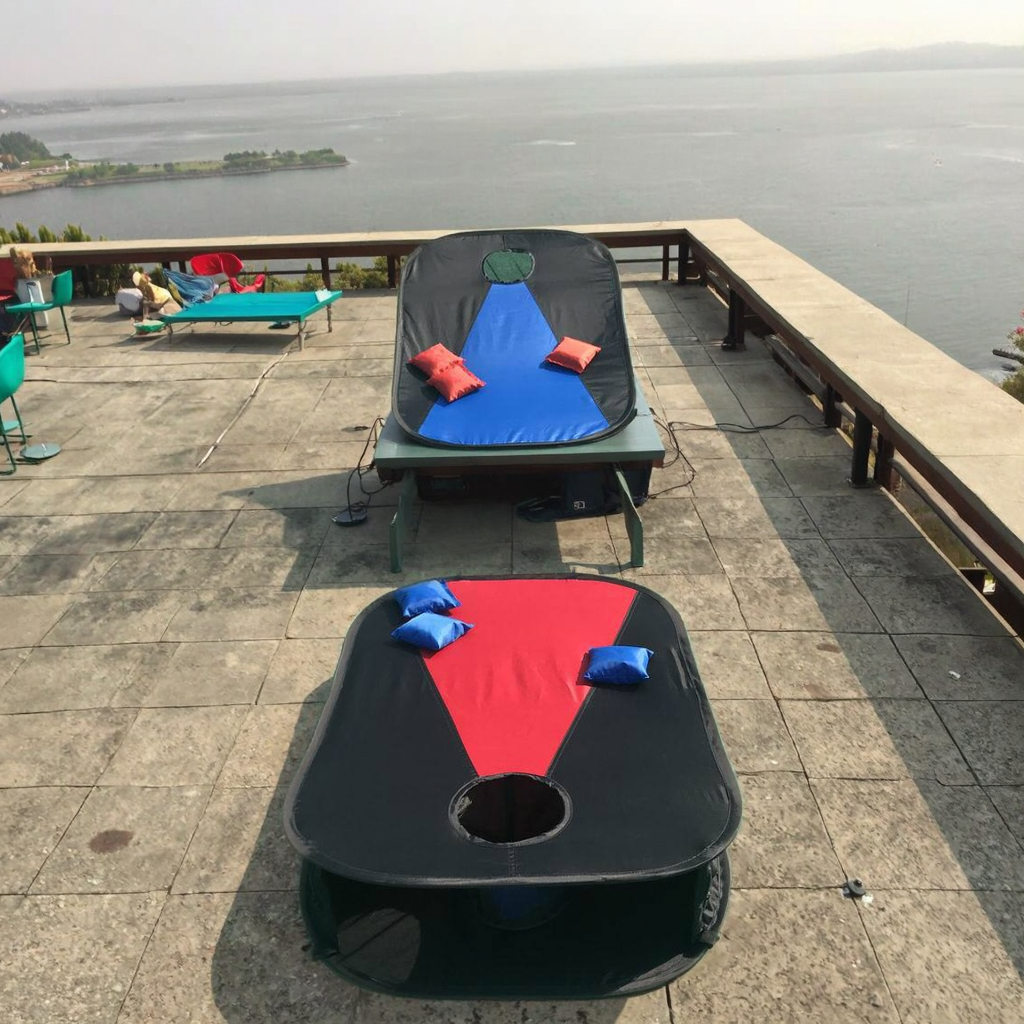 Cornhole Board Set - Collapsible Portable Cornhole Game Set with