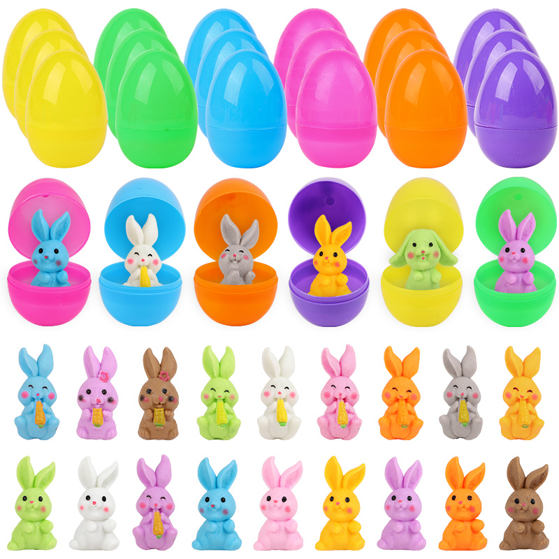 24Pcs Easter Egg With Rabbit F - Party Games Easter Egg ulasan dan harga
