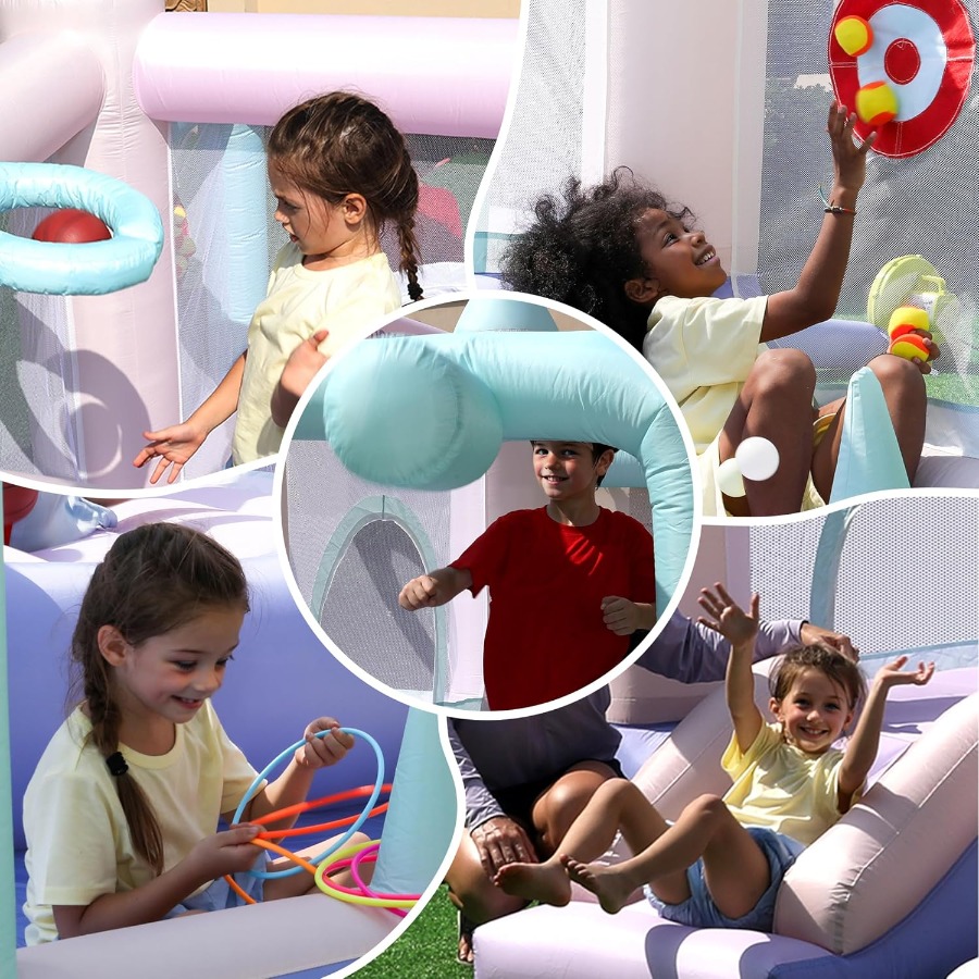 Inflatable Bounce House Slide  - Ring Toss Outdoor ulasan dan harga