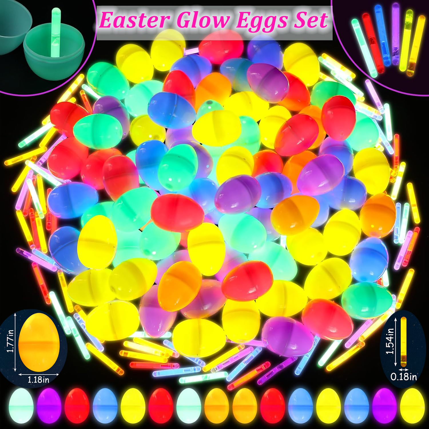 100-300Set Easter Eggs with Mi - Party Games Easter Egg ulasan dan harga