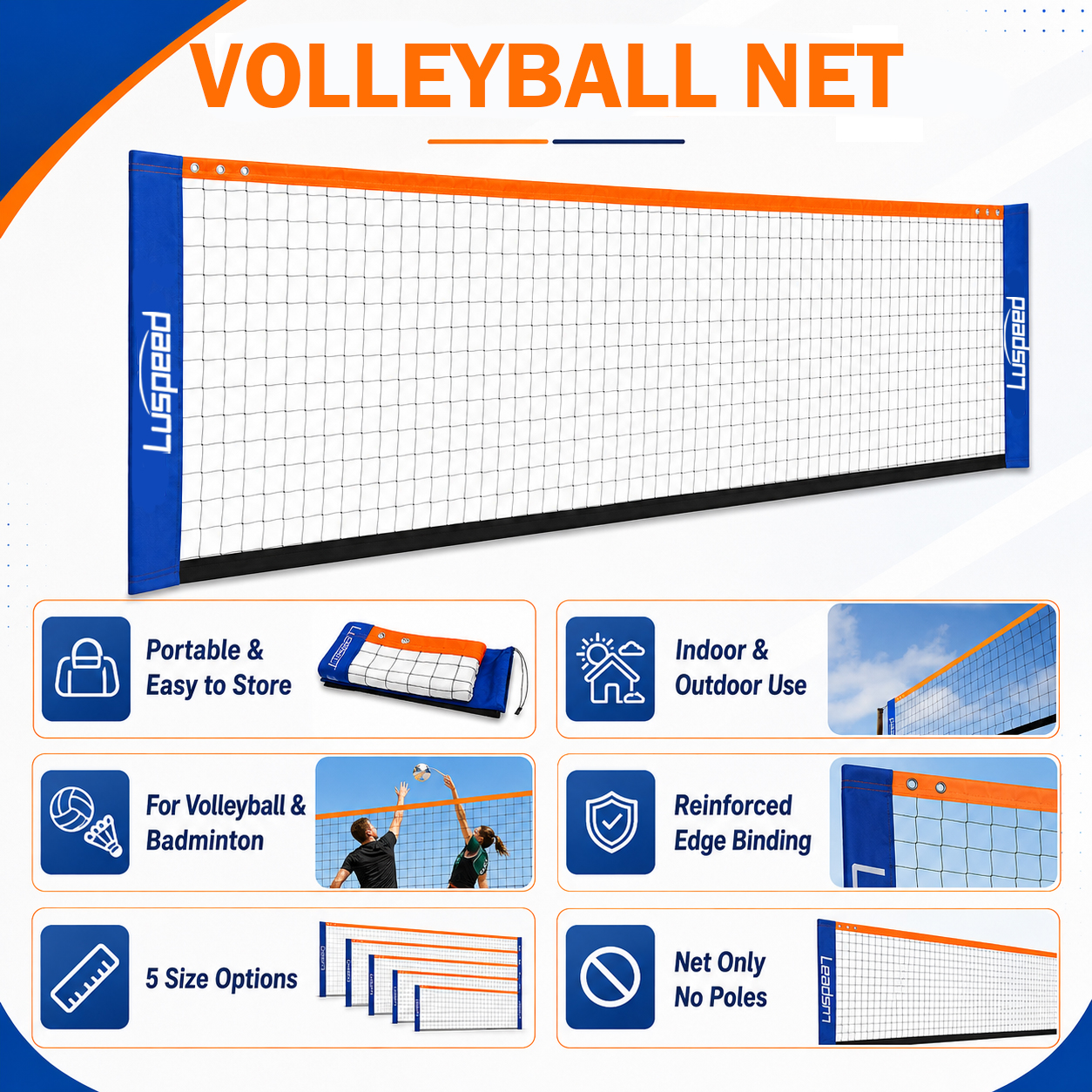 Portable Volleyball Net Outdoo - Badminton Set Garden ulasan dan harga