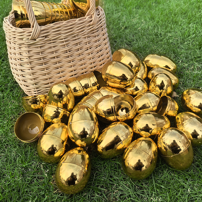6-24Pcs Golden Easter Eggs Pla - Party Games Easter Egg ulasan dan harga