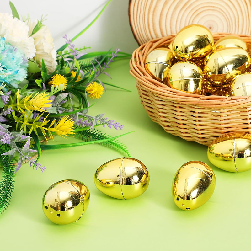 6-24Pcs Golden Easter Eggs Pla - Party Games Easter Egg ulasan dan harga
