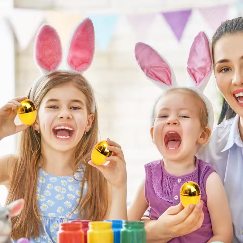 6-24Pcs Golden Easter Eggs Pla - Party Games Easter Egg ulasan dan harga
